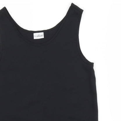 Alexia Womens Black  Polyester Basic Blouse Size 12