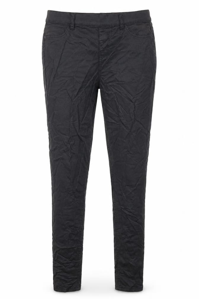 Front view of F&F women’s black viscose skinny jeans, size UK 12, 28-inch leg regular