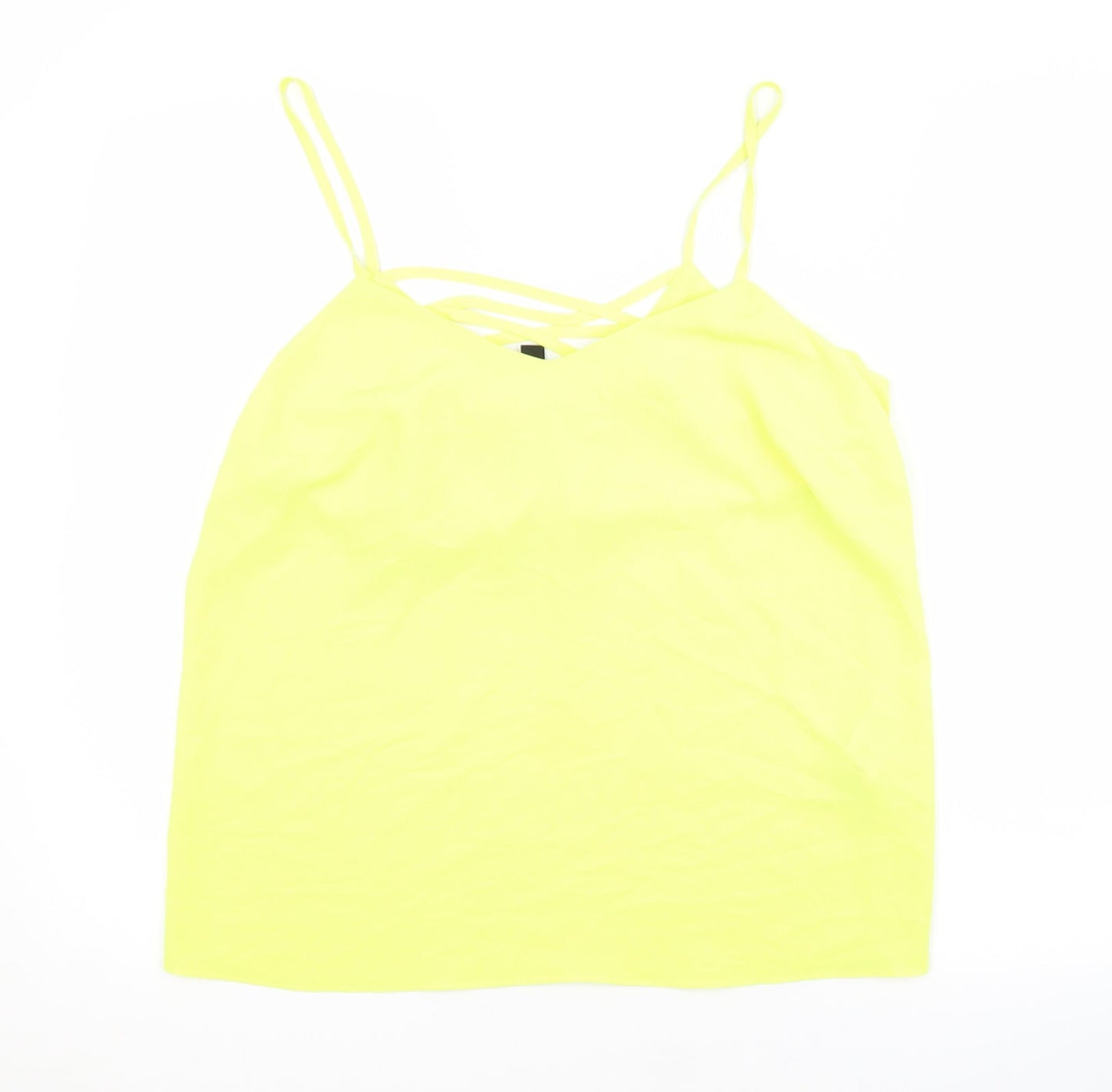 Womens UK Size 10 New Look Yellow Basic Tank