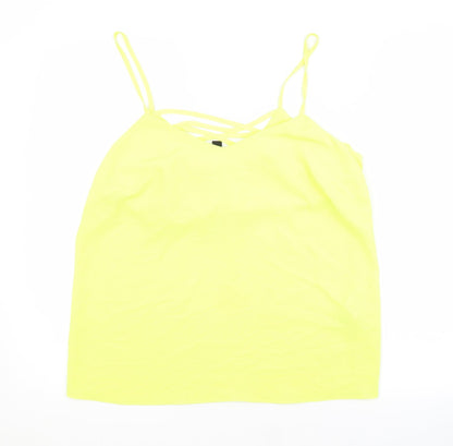 Womens UK Size 10 New Look Yellow Basic Tank