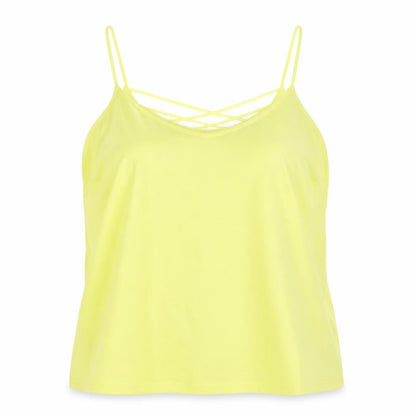 Womens UK Size 10 New Look Yellow Basic Tank