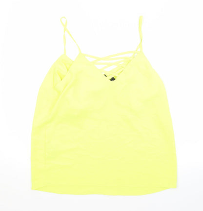 Womens UK Size 10 New Look Yellow Basic Tank