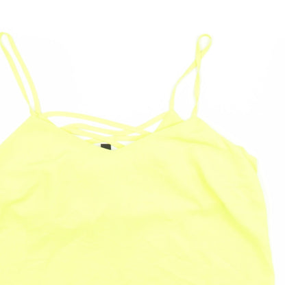 Womens UK Size 10 New Look Yellow Basic Tank