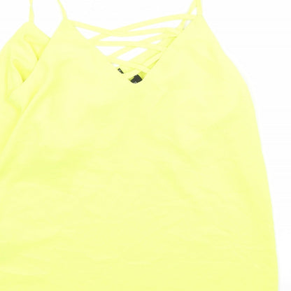 Womens UK Size 10 New Look Yellow Basic Tank