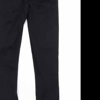 Topshop Womens Black  Cotton Straight Jeans Size 30 in L30 in Regular