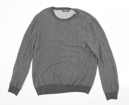 Primark Mens Grey Crew Neck  Cotton Pullover Jumper Size L