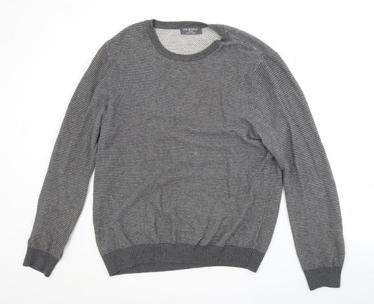 Primark Mens Grey Crew Neck  Cotton Pullover Jumper Size L