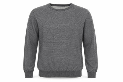 Front view of Primark men’s grey crew neck cotton jumper, size L