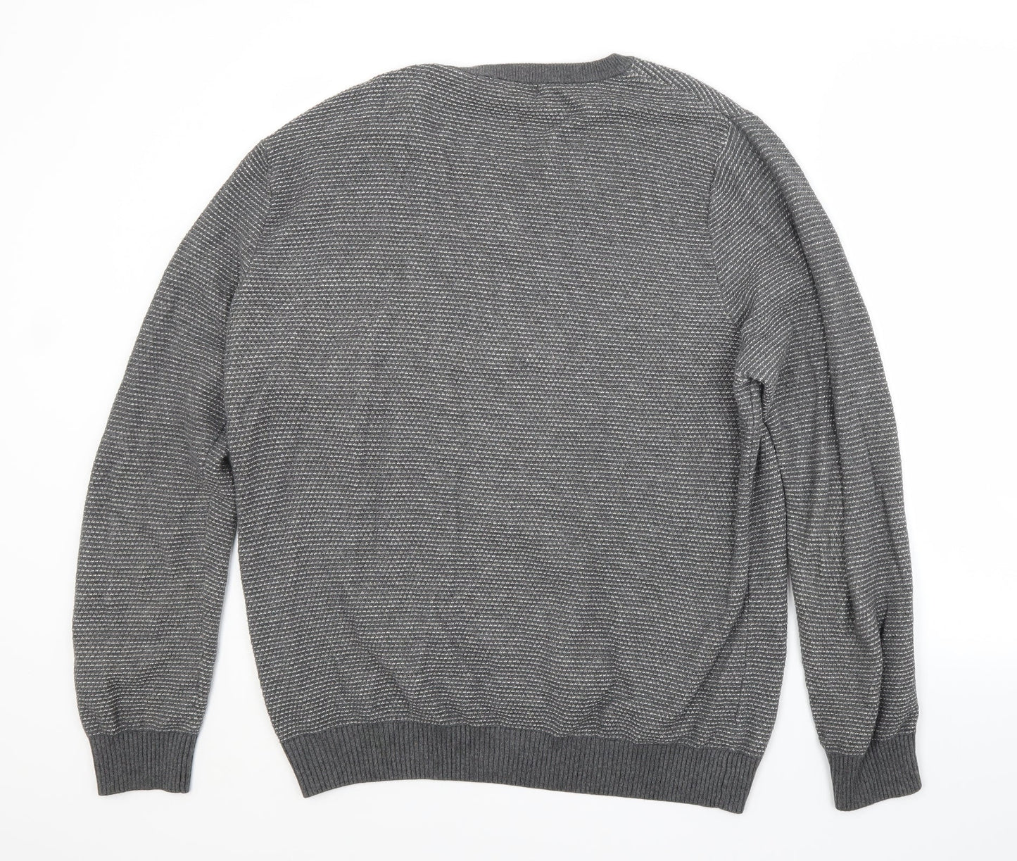 Primark Mens Grey Crew Neck  Cotton Pullover Jumper Size L