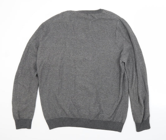 Primark Mens Grey Crew Neck  Cotton Pullover Jumper Size L