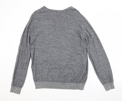 George Mens Blue Crew Neck  Cotton Pullover Jumper Size L