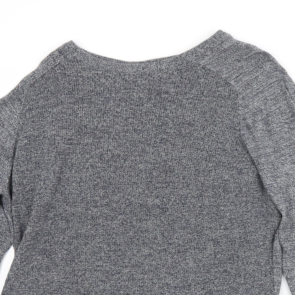 George Mens Blue Crew Neck  Cotton Pullover Jumper Size L