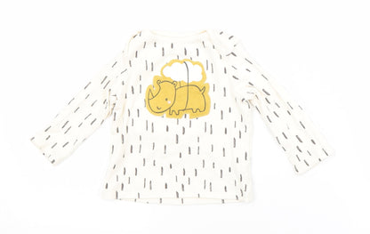 F&F Baby White Spotted Cotton Basic T-Shirt Size 3-6 Months