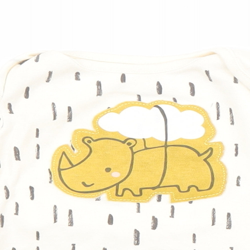 F&F Baby White Spotted Cotton Basic T-Shirt Size 3-6 Months