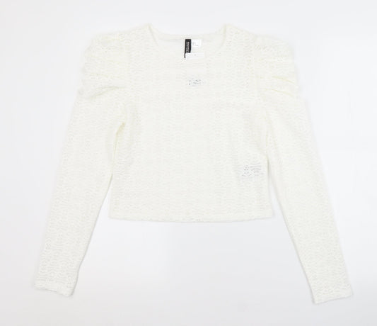 Womens UK Size S H&M White Basic Blouse