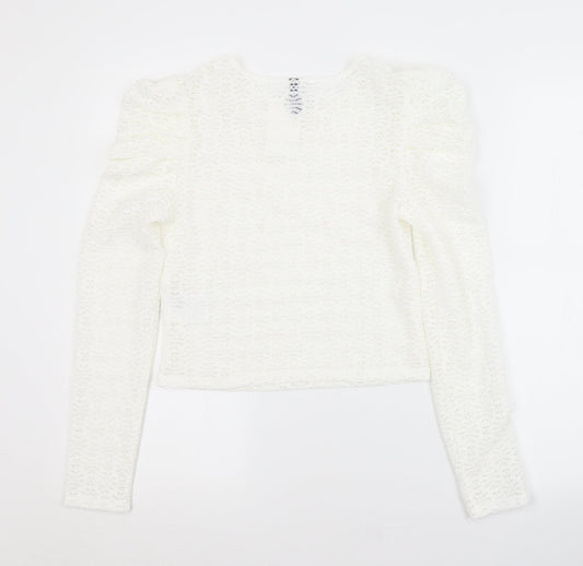 Womens UK Size S H&M White Basic Blouse