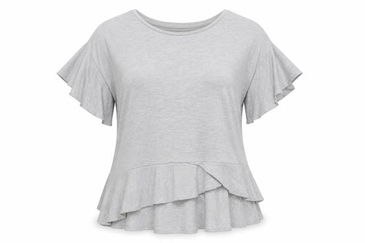 Womens UK Size 8 Papaya Grey Basic Blouse