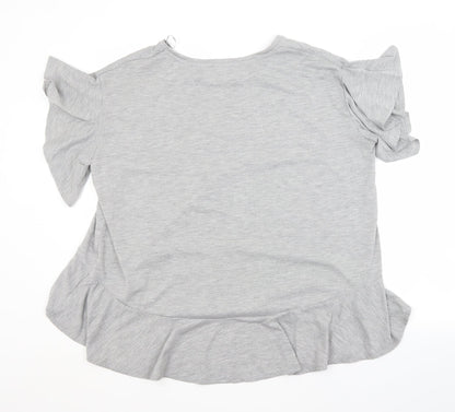 Womens UK Size 8 Papaya Grey Basic Blouse