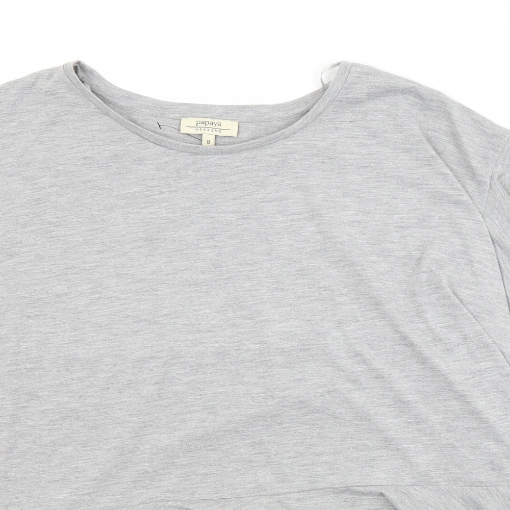 Womens UK Size 8 Papaya Grey Basic Blouse
