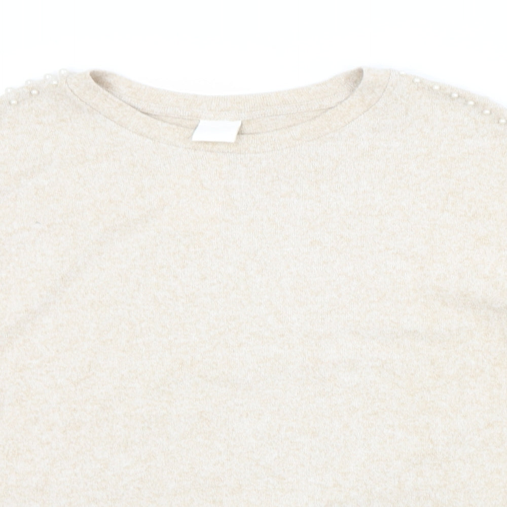 Womens UK Size S H&M Beige Pullover Jumper