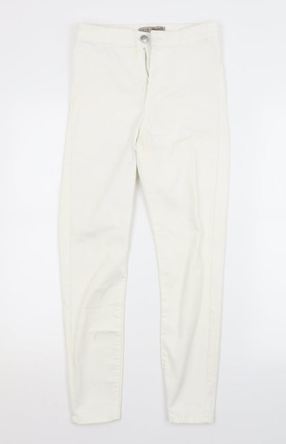 Primark Womens White  Cotton Skinny Jeans Size 8 L25 in Regular