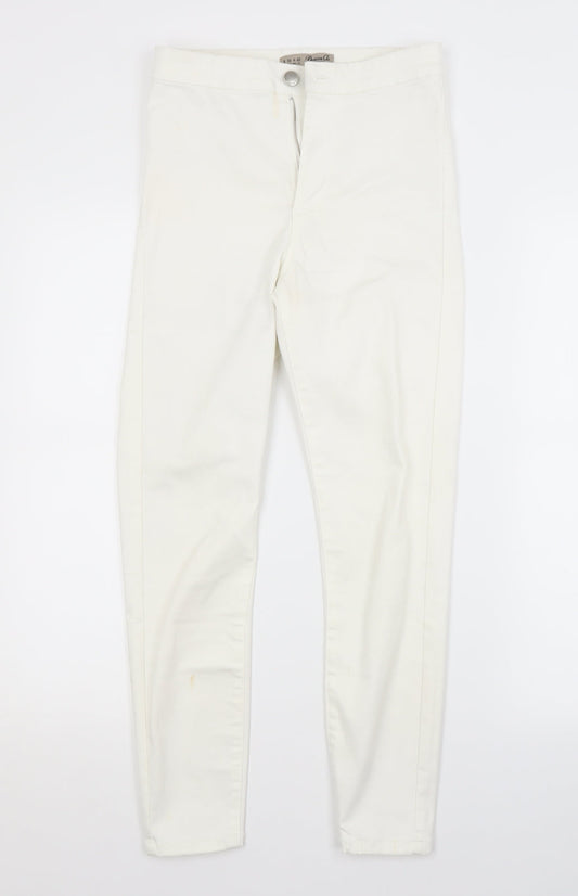 Primark Womens White  Cotton Skinny Jeans Size 8 L25 in Regular
