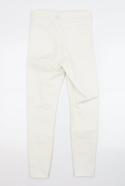 Primark Womens White  Cotton Skinny Jeans Size 8 L25 in Regular