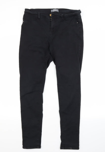 Dorothy Perkins Womens Black  Cotton Skinny Jeans Size 12 L29 in Regular
