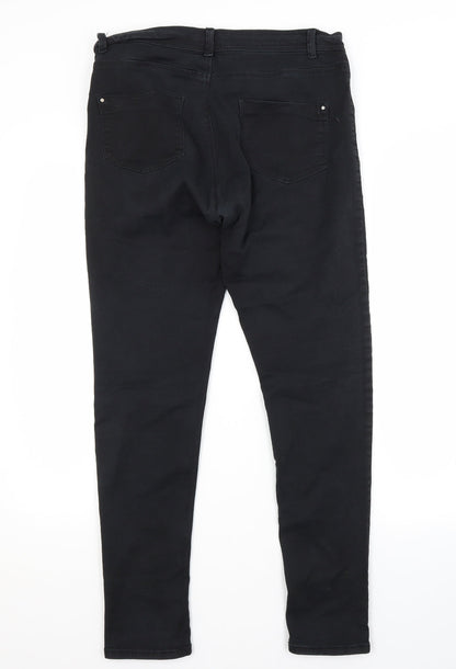Dorothy Perkins Womens Black  Cotton Skinny Jeans Size 12 L29 in Regular