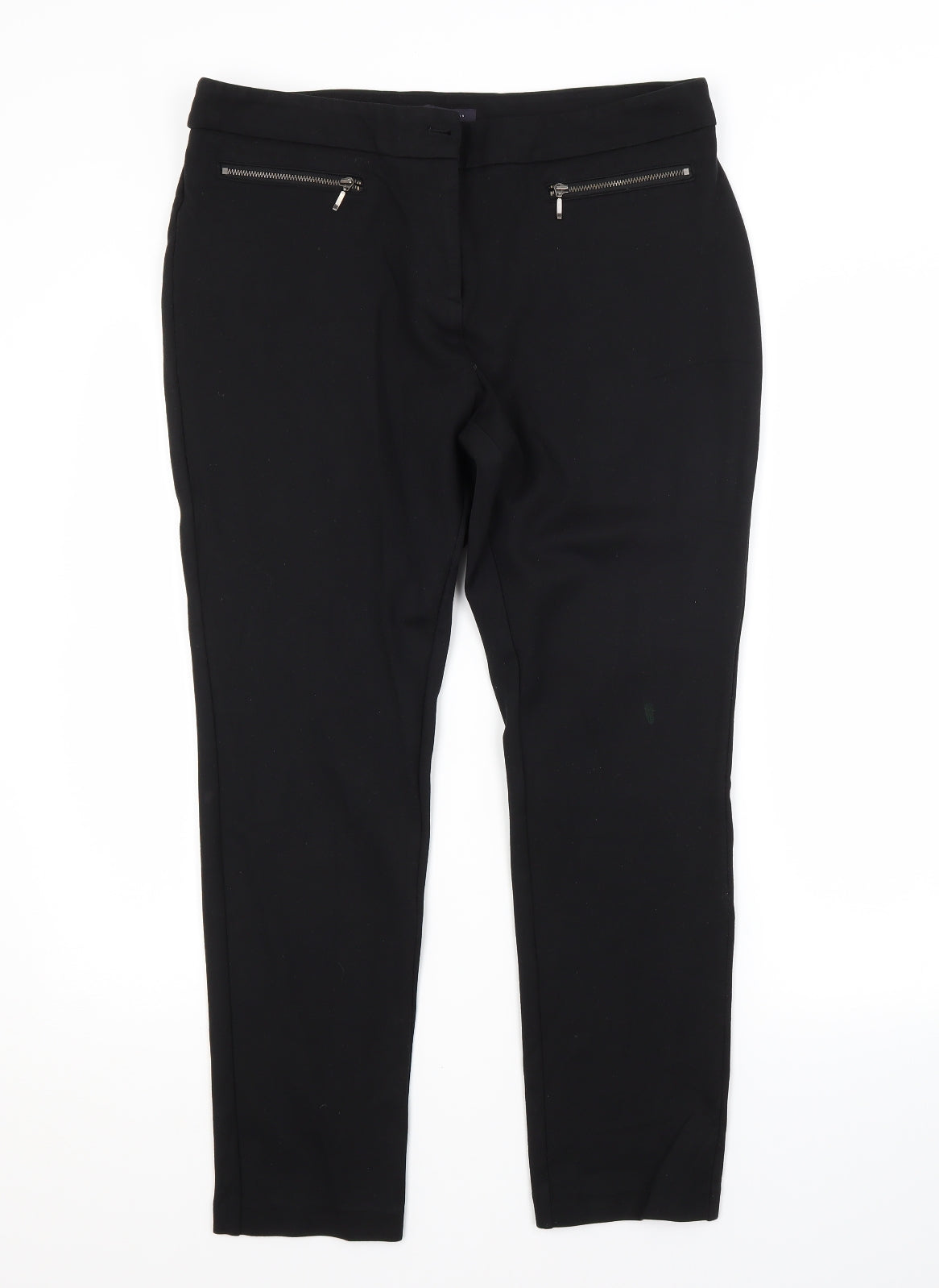 Womens UK Size 10 M&S Regular Fit  Black Trousers