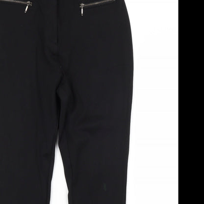 Womens UK Size 10 M&S Regular Fit  Black Trousers