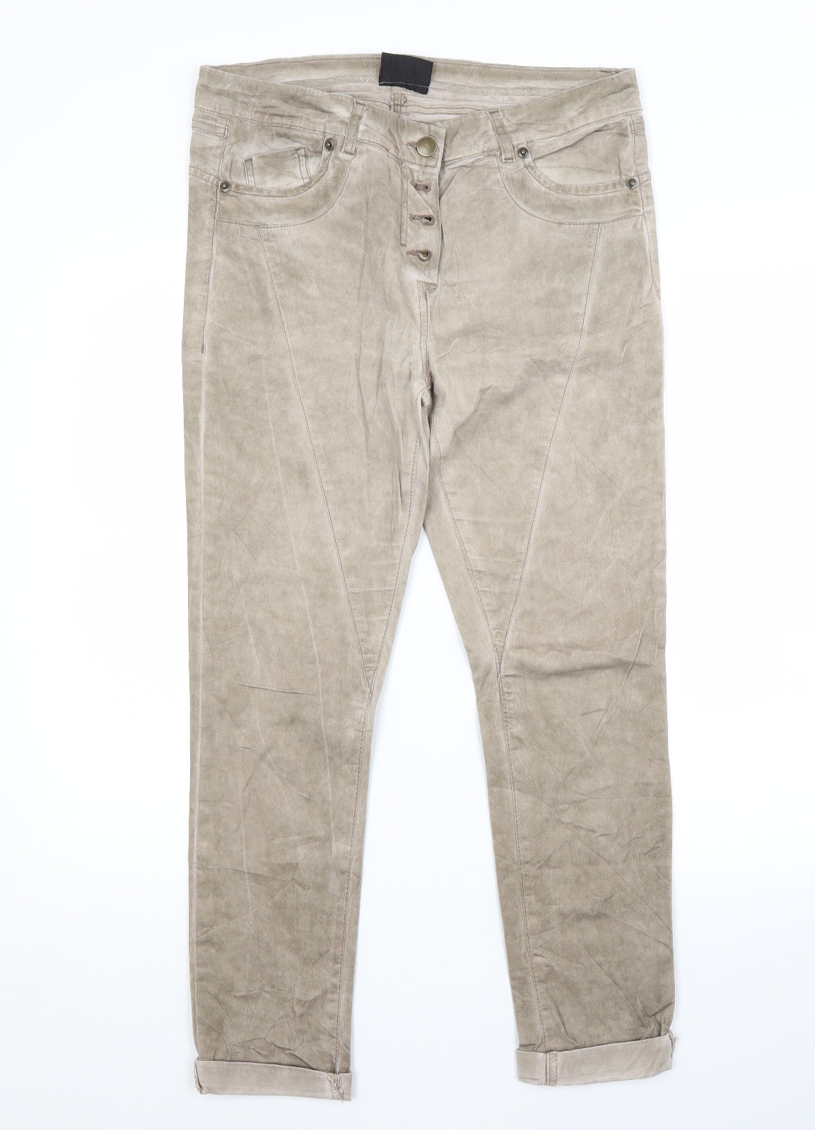 Womens UK Size 10 Janina Regular Fit Straight Beige Jeans