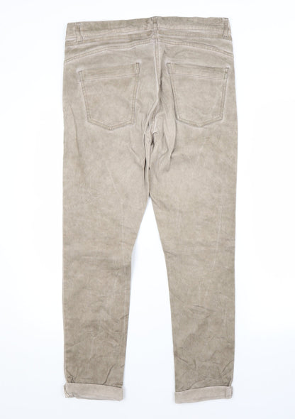 Womens UK Size 10 Janina Regular Fit Straight Beige Jeans