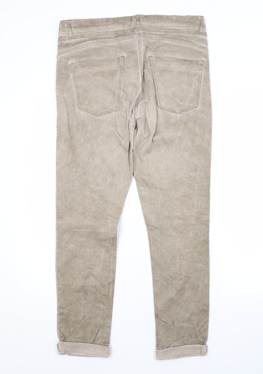 Womens UK Size 10 Janina Regular Fit Straight Beige Jeans