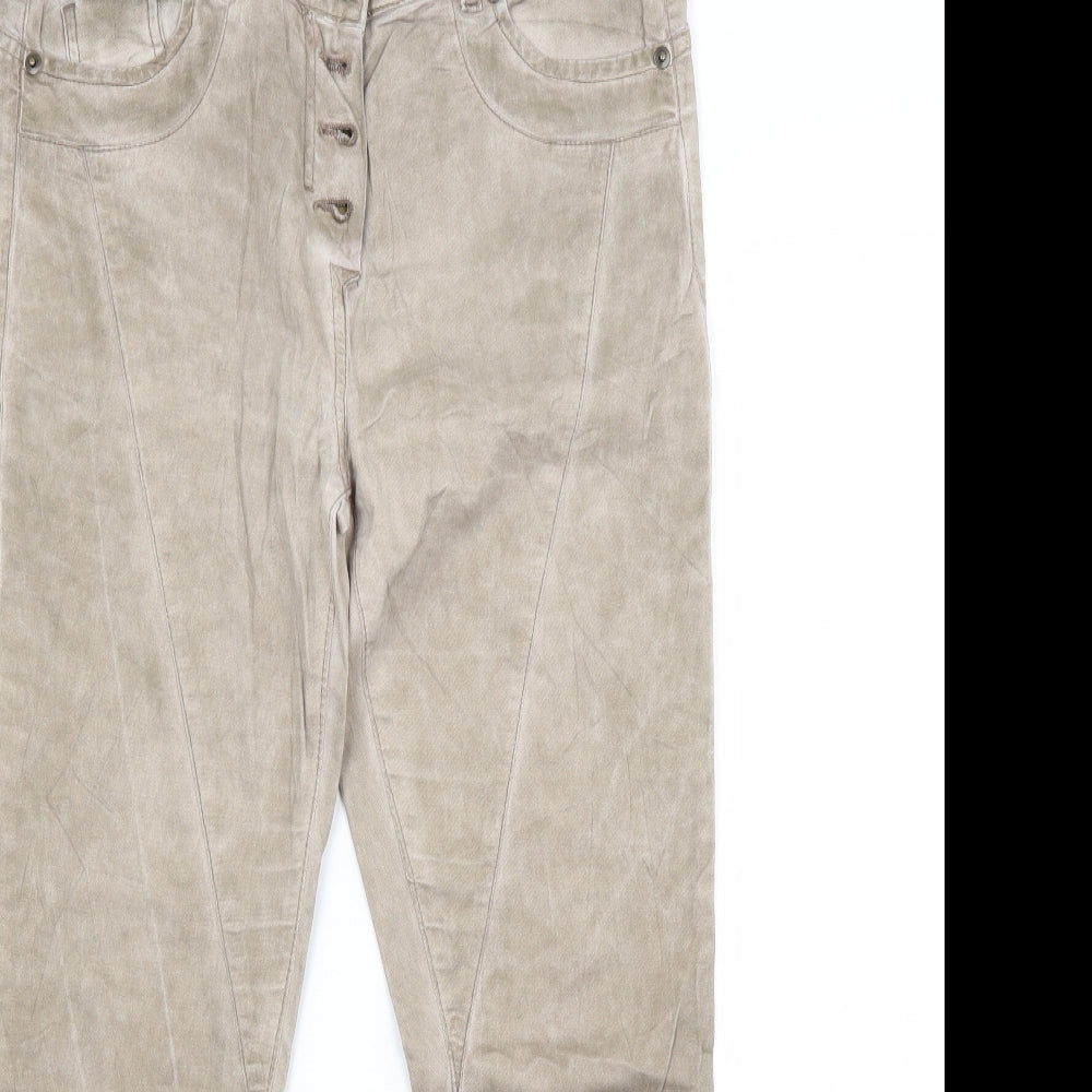Womens UK Size 10 Janina Regular Fit Straight Beige Jeans