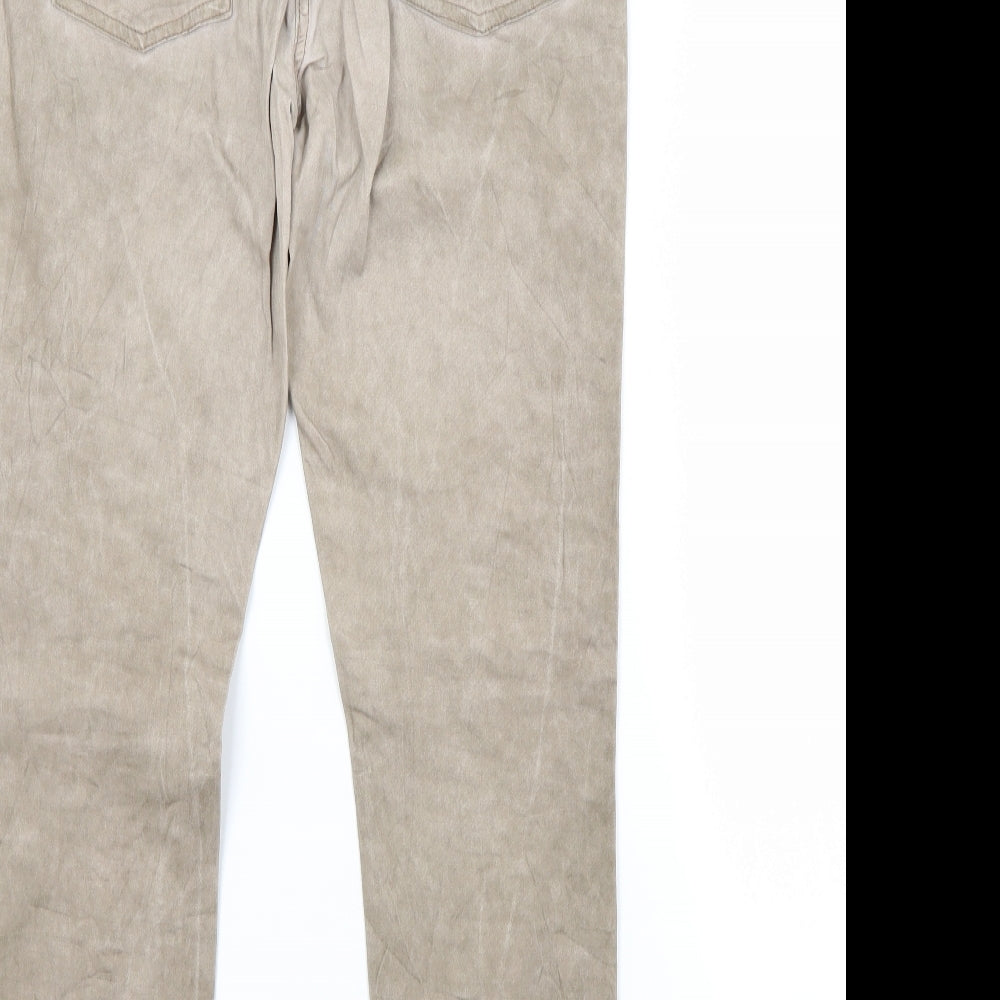Womens UK Size 10 Janina Regular Fit Straight Beige Jeans