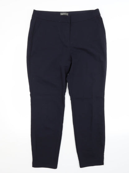 Papaya Womens Blue  Polyester Trousers  Size 14 L26 in Regular