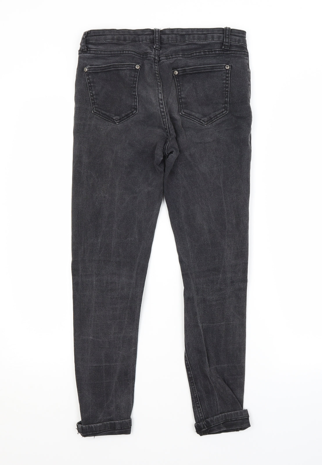 PRETTYLITTLETHING Womens Grey  Cotton Skinny Jeans Size 8 L25 in Regular