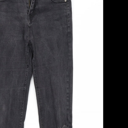 PRETTYLITTLETHING Womens Grey  Cotton Skinny Jeans Size 8 L25 in Regular