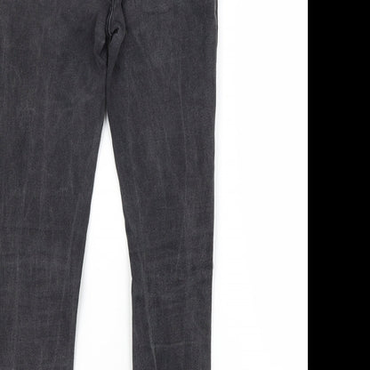 PRETTYLITTLETHING Womens Grey  Cotton Skinny Jeans Size 8 L25 in Regular