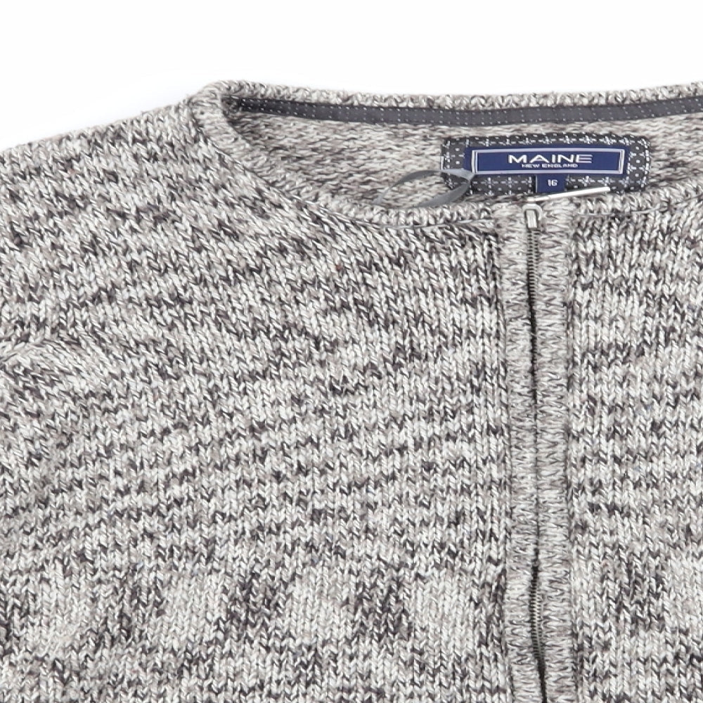 Womens UK Size 16 Maine Brown Cardigan Jumper