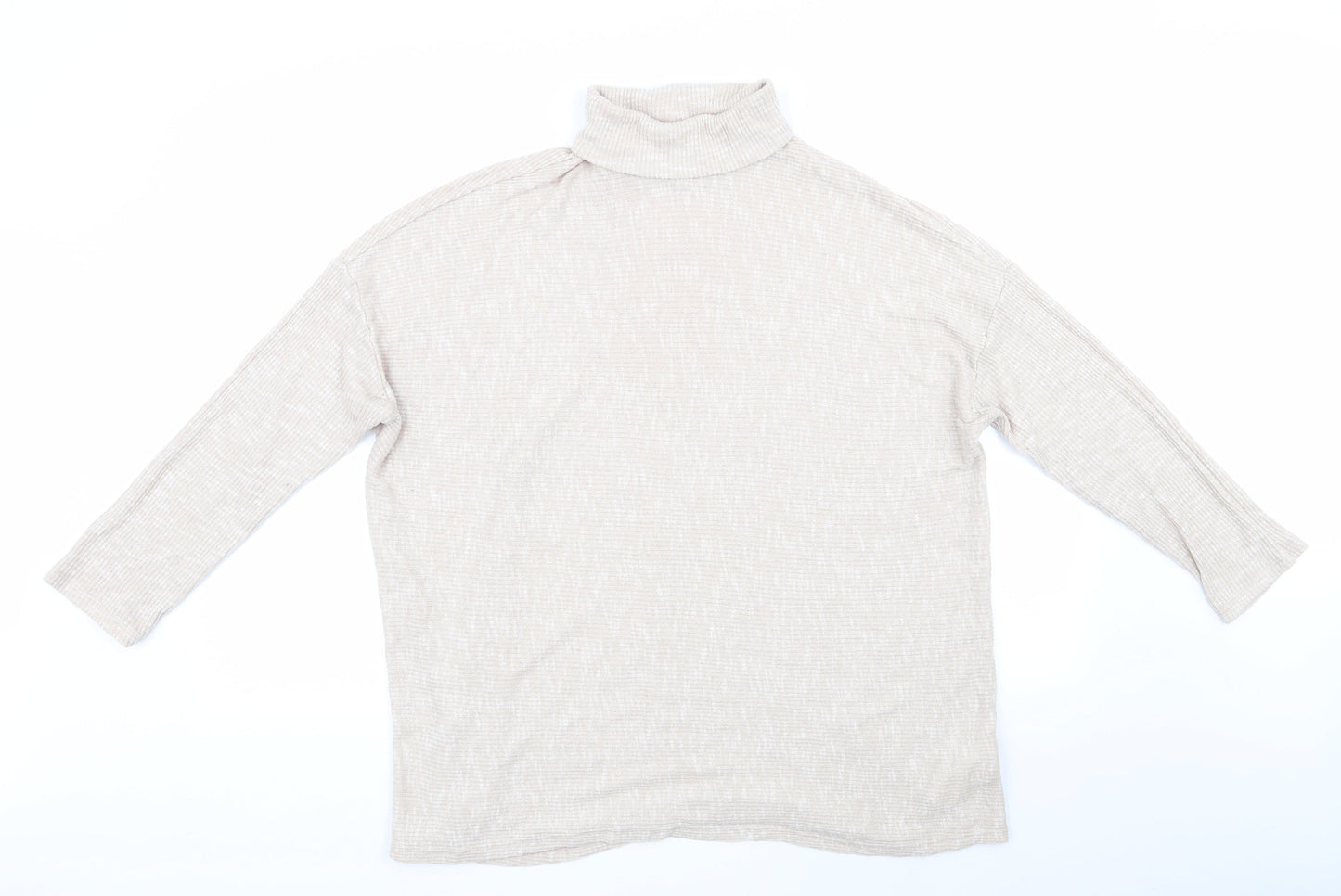 Primark Womens Beige Roll Neck  Viscose Pullover Jumper Size XL   - Oatmeal colour