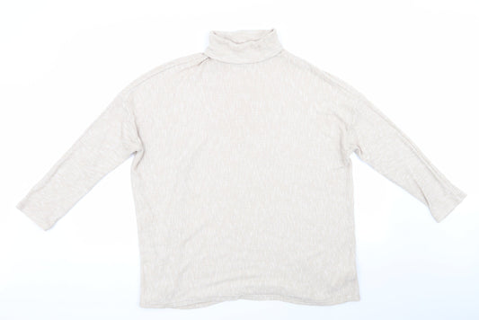 Primark Womens Beige Roll Neck  Viscose Pullover Jumper Size XL   - Oatmeal colour