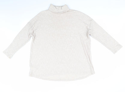 Primark Womens Beige Roll Neck  Viscose Pullover Jumper Size XL   - Oatmeal colour