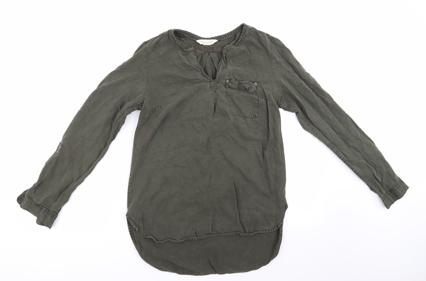 Denim by F & F Womens Green  Lyocell Basic Blouse Size 8  - Olive Green