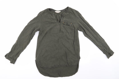 Denim by F & F Womens Green  Lyocell Basic Blouse Size 8  - Olive Green