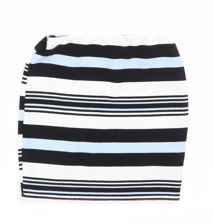 915 Generation Girls  Striped Polyester A-Line Skirt Size 10-11 Years  Regular  - Black Pale Blue White Strips