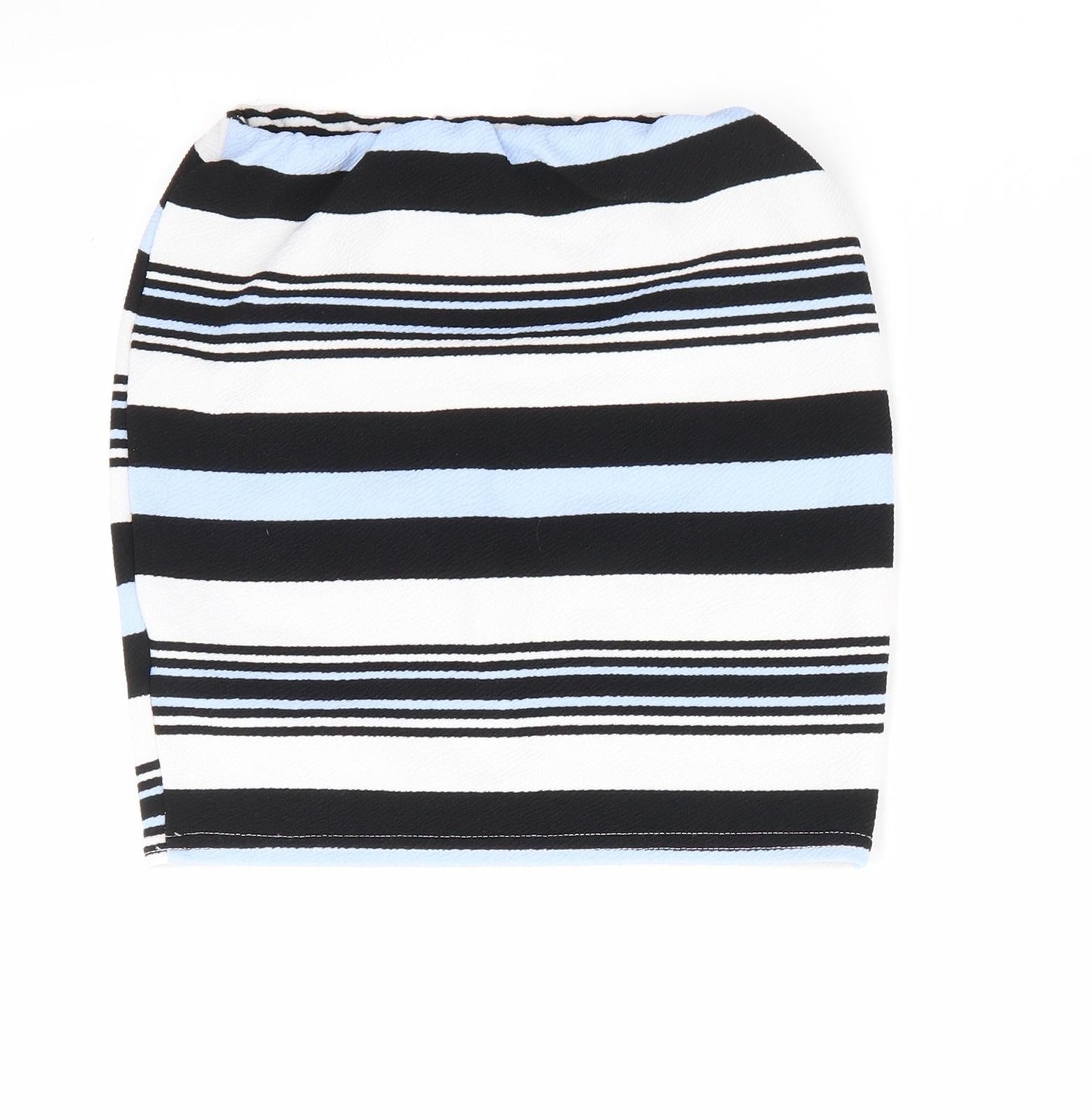 915 Generation Girls  Striped Polyester A-Line Skirt Size 10-11 Years  Regular  - Black Pale Blue White Strips