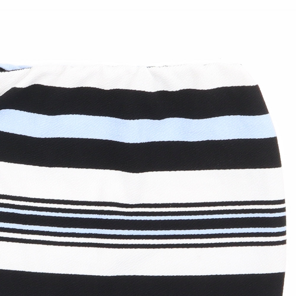 915 Generation Girls  Striped Polyester A-Line Skirt Size 10-11 Years  Regular  - Black Pale Blue White Strips