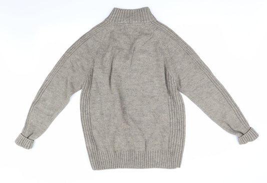 NEXT Mens Green High Neck  Acrylic Pullover Jumper Size M   - Green Beige Colour